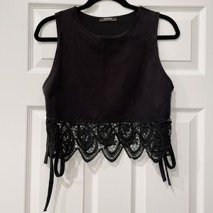 ZARA cropped suede top